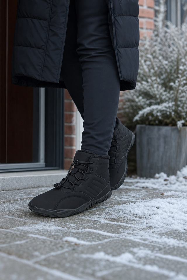 Stepping outside in the Arctic on a cold winter day