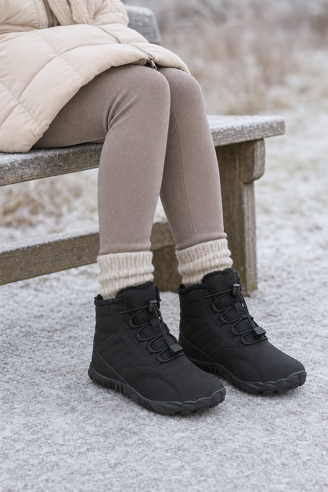 Sitting outside in the Arctic after a winter walk