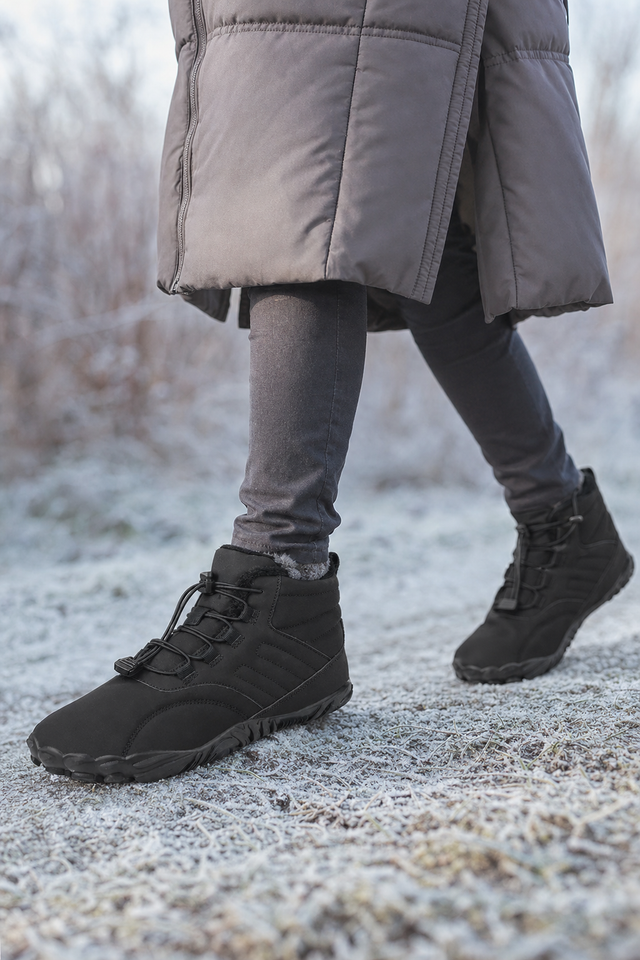 Walking easily along a frosty path in the Arctic
