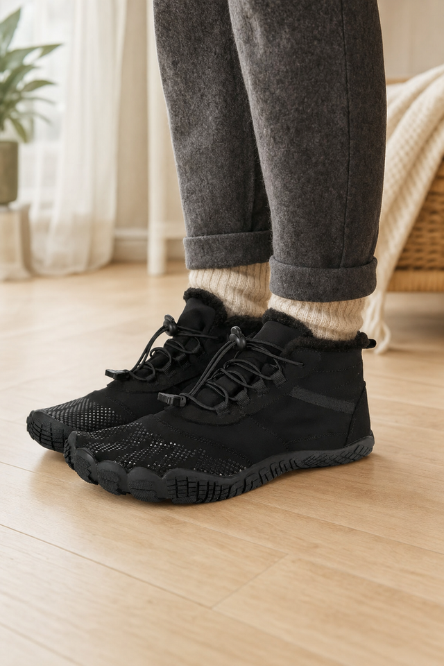 Day one, wearing the BareYeti indoors on a wooden floor