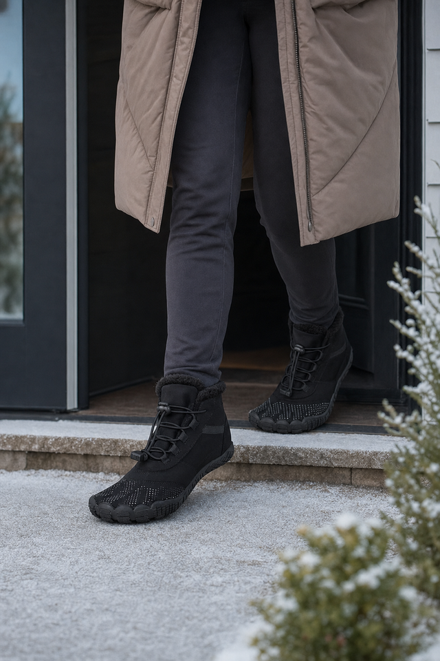 Stepping outside in the BareYeti on a cold winter day