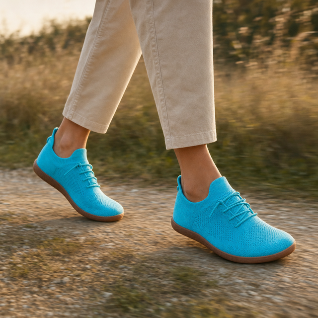 Walking easily along a path in Stride, no longer thinking about your feet